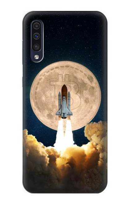 S3859 Bitcoin to the Moon Funda Carcasa Case para Samsung Galaxy A50