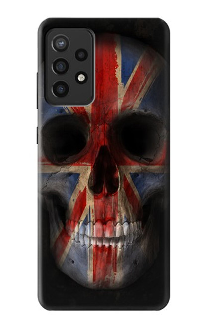 S3848 United Kingdom Flag Skull Funda Carcasa Case para Samsung Galaxy A72, Galaxy A72 5G