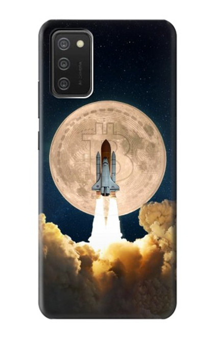 S3859 Bitcoin to the Moon Funda Carcasa Case para Samsung Galaxy A03S