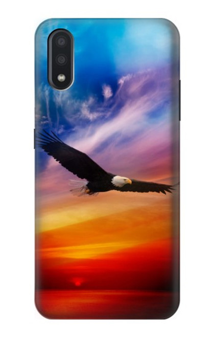 S3841 Bald Eagle Flying Colorful Sky Funda Carcasa Case para Samsung Galaxy A01