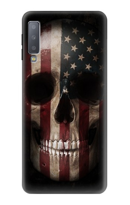 S3850 American Flag Skull Funda Carcasa Case para Samsung Galaxy A7 (2018)