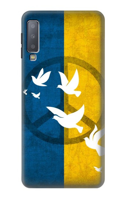 S3857 Peace Dove Ukraine Flag Funda Carcasa Case para Samsung Galaxy A7 (2018)
