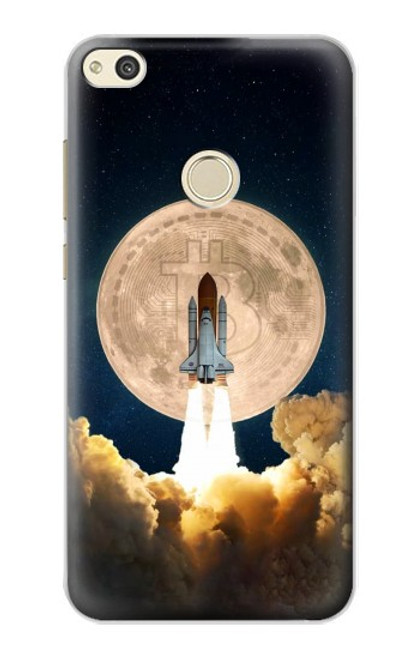 S3859 Bitcoin to the Moon Funda Carcasa Case para Huawei P8 Lite (2017)