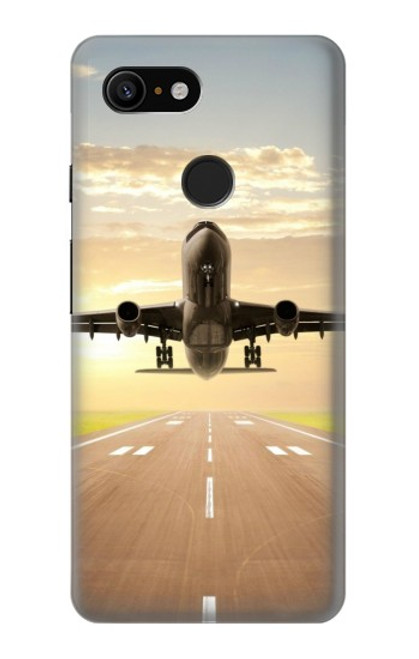 S3837 Airplane Take off Sunrise Funda Carcasa Case para Google Pixel 3