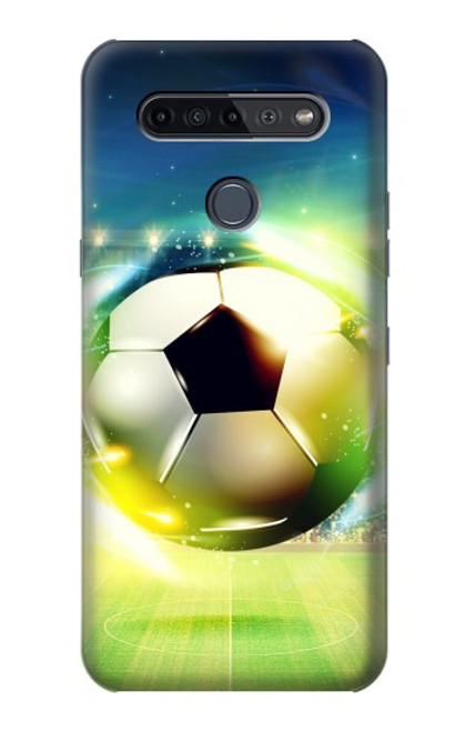 S3844 Glowing Football Soccer Ball Funda Carcasa Case para LG K51S