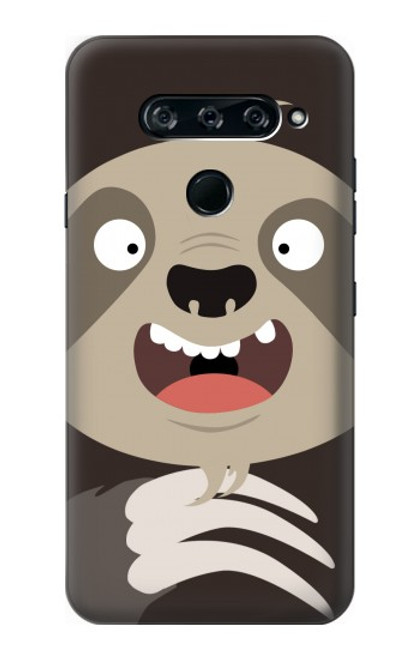 S3855 Sloth Face Cartoon Funda Carcasa Case para LG V40, LG V40 ThinQ