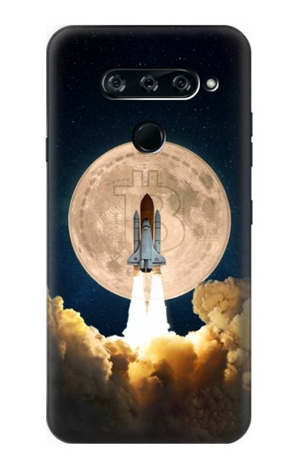 S3859 Bitcoin to the Moon Funda Carcasa Case para LG V40, LG V40 ThinQ