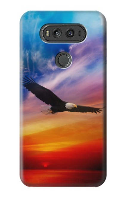 S3841 Bald Eagle Flying Colorful Sky Funda Carcasa Case para LG V20