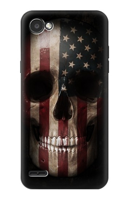 S3850 American Flag Skull Funda Carcasa Case para LG Q6