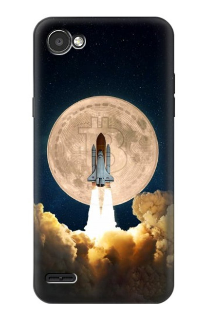 S3859 Bitcoin to the Moon Funda Carcasa Case para LG Q6