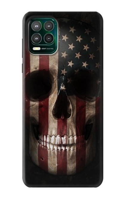 S3850 American Flag Skull Funda Carcasa Case para Motorola Moto G Stylus 5G