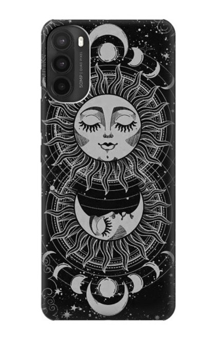 S3854 Mystical Sun Face Crescent Moon Funda Carcasa Case para Motorola Moto G71 5G