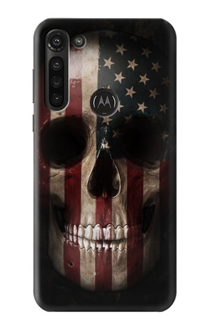 S3850 American Flag Skull Funda Carcasa Case para Motorola Moto G8 Power