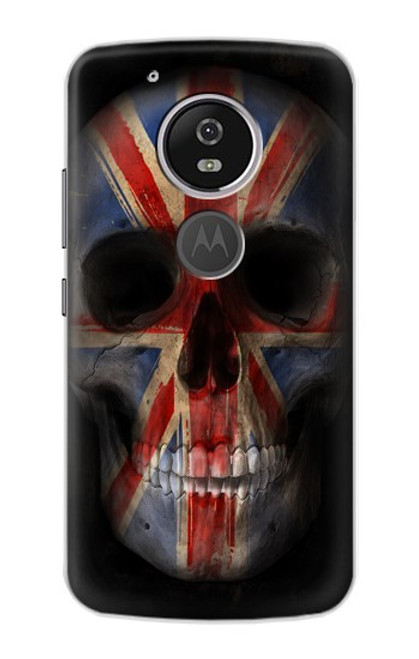 S3848 United Kingdom Flag Skull Funda Carcasa Case para Motorola Moto G6 Play, Moto G6 Forge, Moto E5