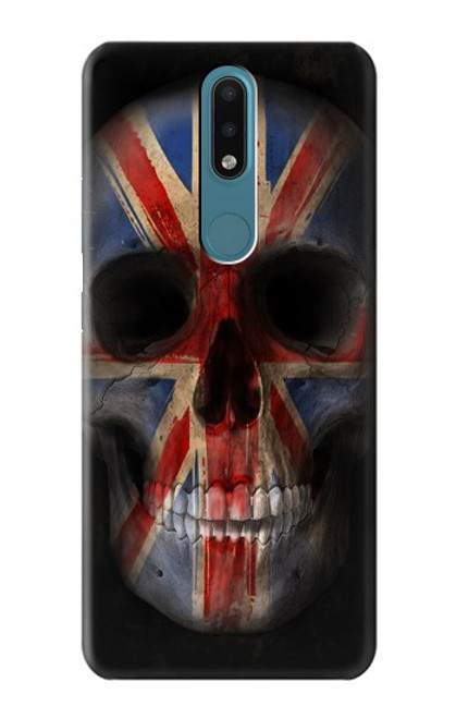 S3848 United Kingdom Flag Skull Funda Carcasa Case para Nokia 2.4