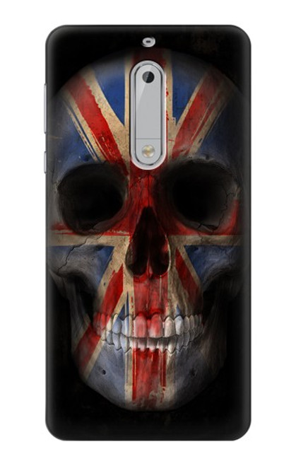 S3848 United Kingdom Flag Skull Funda Carcasa Case para Nokia 5