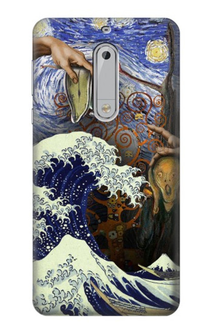 S3851 World of Art Van Gogh Hokusai Da Vinci Funda Carcasa Case para Nokia 5