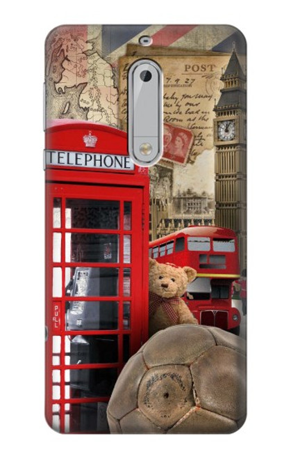 S3856 Vintage London British Funda Carcasa Case para Nokia 5