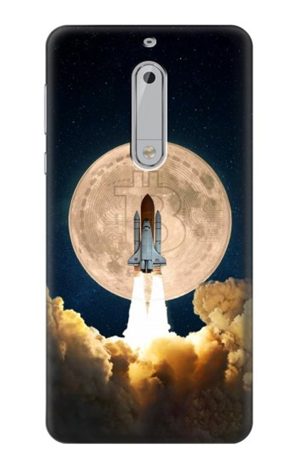 S3859 Bitcoin to the Moon Funda Carcasa Case para Nokia 5