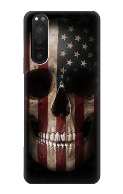 S3850 American Flag Skull Funda Carcasa Case para Sony Xperia 5 II