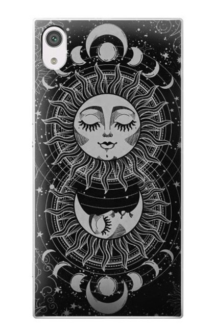 S3854 Mystical Sun Face Crescent Moon Funda Carcasa Case para Sony Xperia XA1