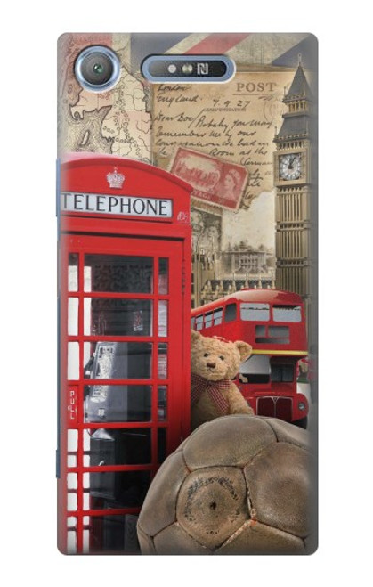 S3856 Vintage London British Funda Carcasa Case para Sony Xperia XZ1