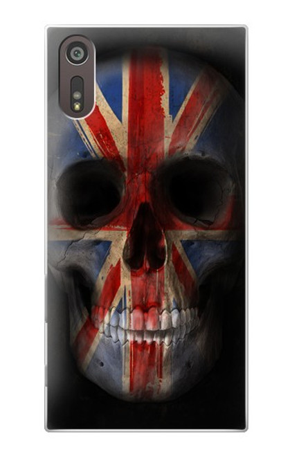 S3848 United Kingdom Flag Skull Funda Carcasa Case para Sony Xperia XZ