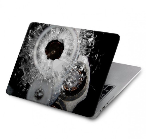 S2387 Gun Bullet Hole Glass Funda Carcasa Case para MacBook Pro 14 M1,M2,M3 (2021,2023) - A2442, A2779, A2992, A2918