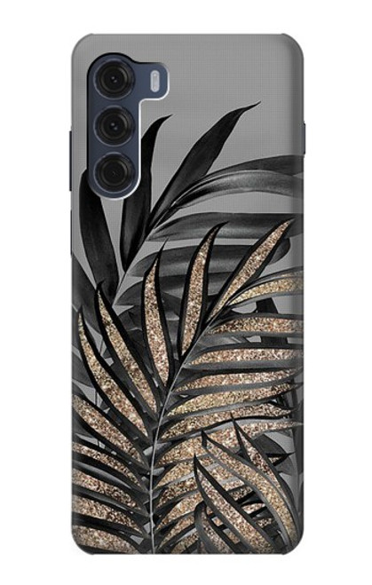 S3692 Gray Black Palm Leaves Funda Carcasa Case para Motorola Moto G200 5G