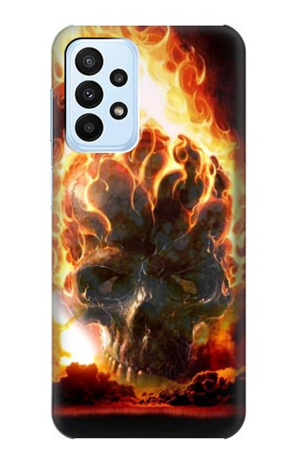 S0863 Hell Fire Skull Funda Carcasa Case para Samsung Galaxy A23