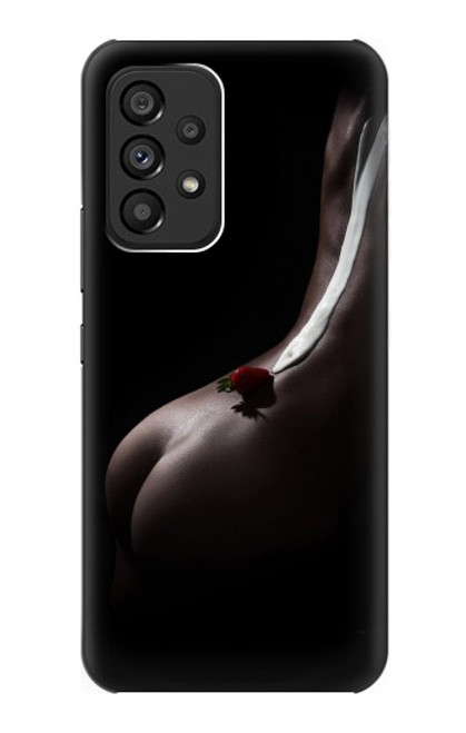 S0546 Sexy Cream Strawberry Funda Carcasa Case para Samsung Galaxy A53 5G