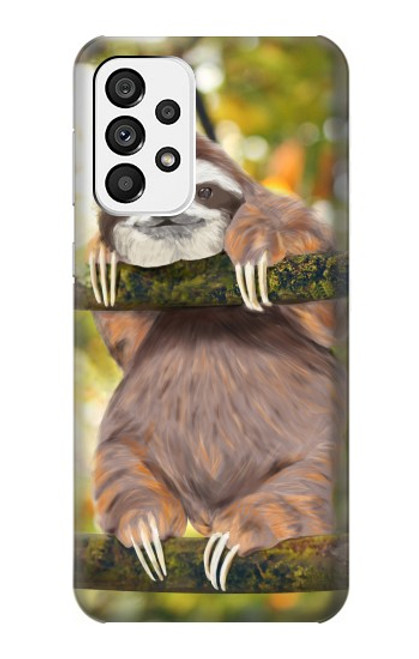 S3138 Cute Baby Sloth Paint Funda Carcasa Case para Samsung Galaxy A73 5G