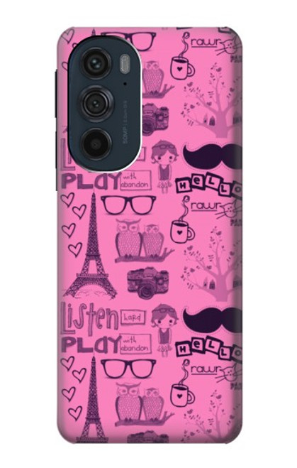 S2885 Paris Pink Funda Carcasa Case para Motorola Edge 30 Pro