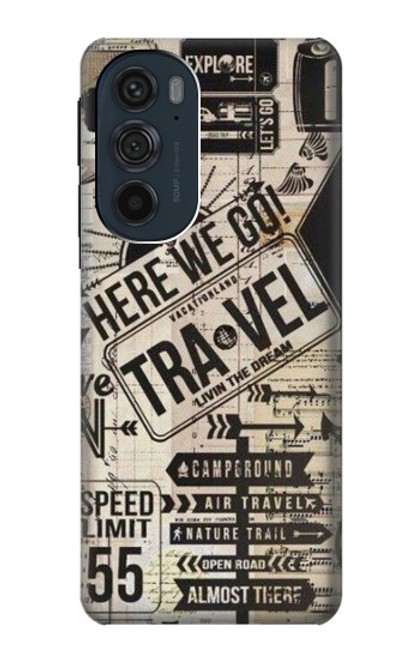 S3441 Vintage Travel Funda Carcasa Case para Motorola Edge 30 Pro