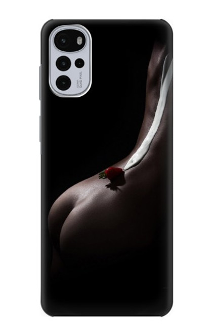 S0546 Sexy Cream Strawberry Funda Carcasa Case para Motorola Moto G22