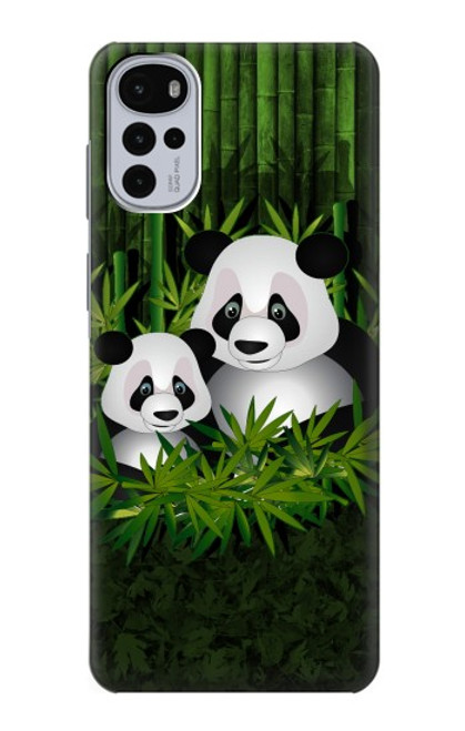 S2441 Panda Family Bamboo Forest Funda Carcasa Case para Motorola Moto G22