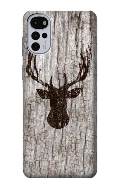 S2505 Reindeer Head Old Wood Texture Graphic Funda Carcasa Case para Motorola Moto G22