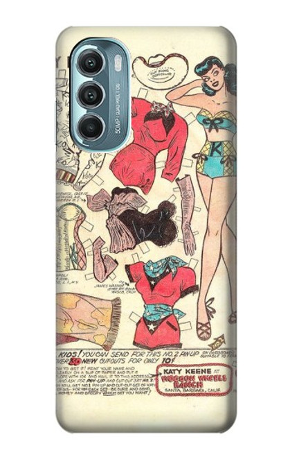 S3820 Vintage Cowgirl Fashion Paper Doll Funda Carcasa Case para Motorola Moto G Stylus 5G (2022)