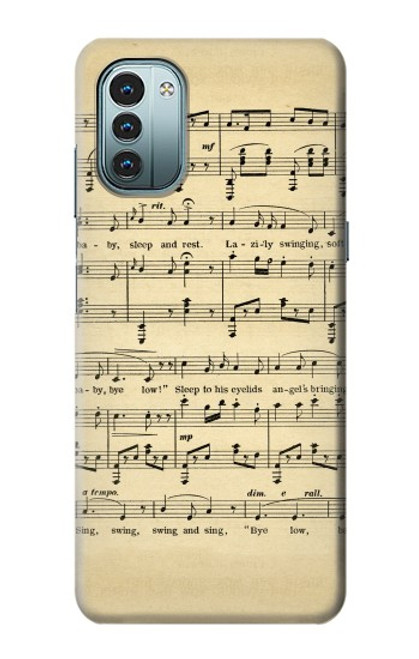 S2504 Vintage Music Sheet Funda Carcasa Case para Nokia G11, G21