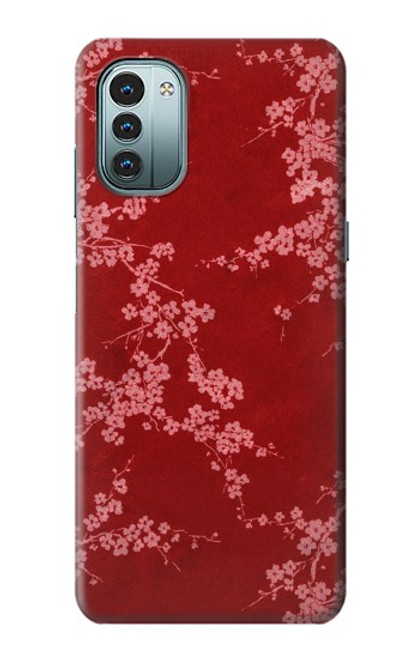 S3817 Red Floral Cherry blossom Pattern Funda Carcasa Case para Nokia G11, G21