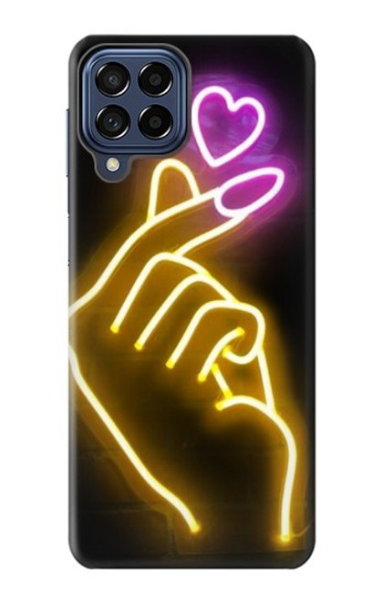 S3512 Cute Mini Heart Neon Graphic Funda Carcasa Case para Samsung Galaxy M53