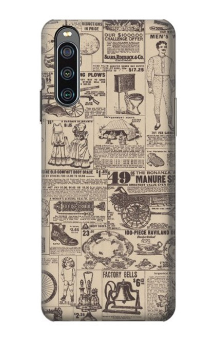 S3819 Retro Vintage Paper Funda Carcasa Case para Sony Xperia 10 IV