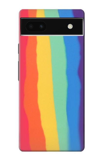 S3799 Cute Vertical Watercolor Rainbow Funda Carcasa Case para Google Pixel 6a