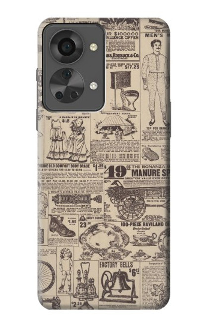 S3819 Retro Vintage Paper Funda Carcasa Case para OnePlus Nord 2T