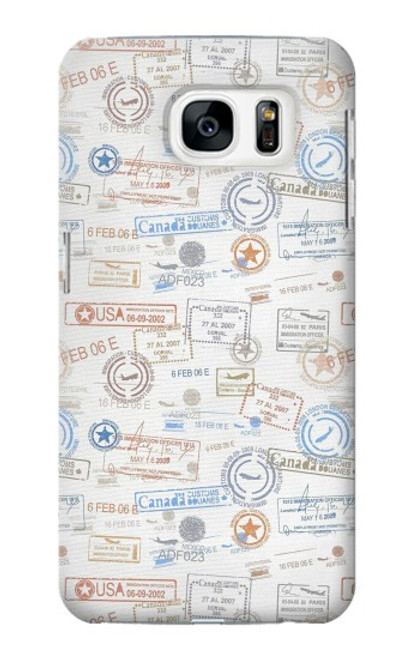 S3903 Travel Stamps Funda Carcasa Case para Samsung Galaxy S7