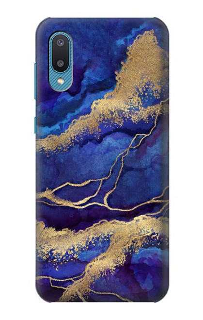 S3906 Navy Blue Purple Marble Funda Carcasa Case para Samsung Galaxy A04, Galaxy A02, M02