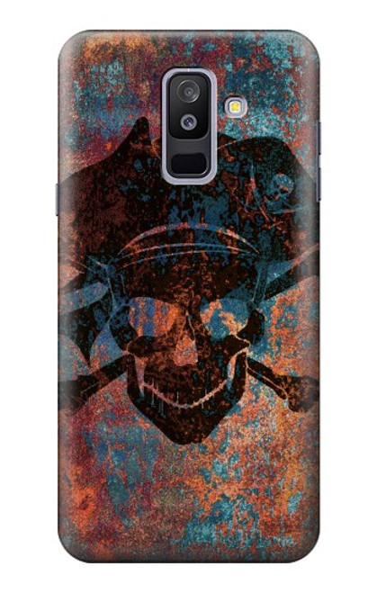 S3895 Pirate Skull Metal Funda Carcasa Case para Samsung Galaxy A6+ (2018), J8 Plus 2018, A6 Plus 2018