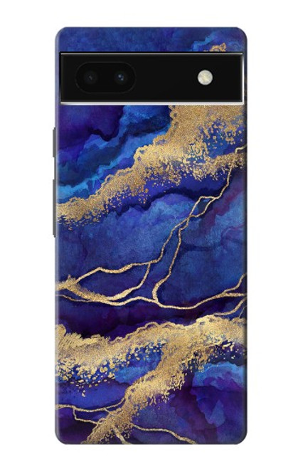 S3906 Navy Blue Purple Marble Funda Carcasa Case para Google Pixel 6a