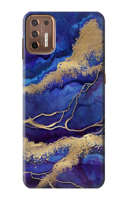 S3906 Navy Blue Purple Marble Funda Carcasa Case para Motorola Moto G9 Plus