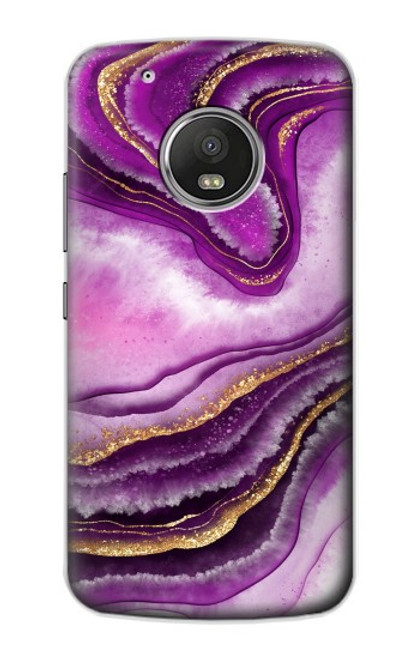 S3896 Purple Marble Gold Streaks Funda Carcasa Case para Motorola Moto G5 Plus